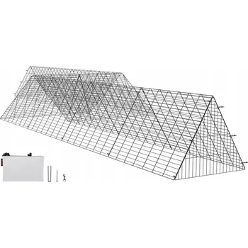 Přenosný výběh / klec / tunel pro slepice 7,3 x 2 x 0,6 m, 2 sady, pro kachny, králíky