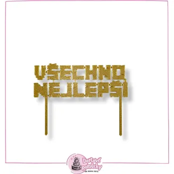 Všechno nejlepší Minecraft - plastový zápich - Červená