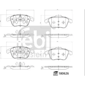 Brzdová destička Sada brzdových destiček, kotoučová brzda FEBI BILSTEIN 180626