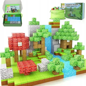 ostatní stavebnice MAGNETICKÉ STAVEBNICE STAVEBNICE CHATY 3D STEM PRO DĚTI 48 dílků