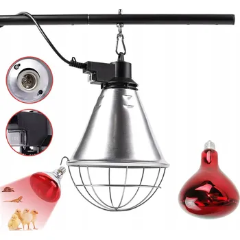 Vzduchotechnika Infračervená výhřevná lampa ČERVENÁ s regulací, ochranný kryt PRO kuřata a selata