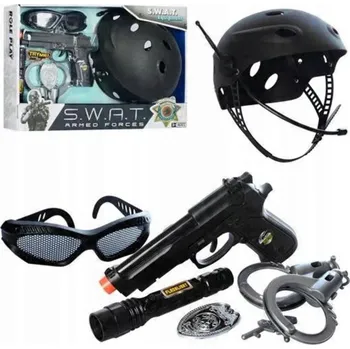 Dětská zbraň POLICEJNÍ SADA PISTOLE PUŠKA HRAČKA REVOLVER BEZPEČNÁ ZBRAŇ 4+