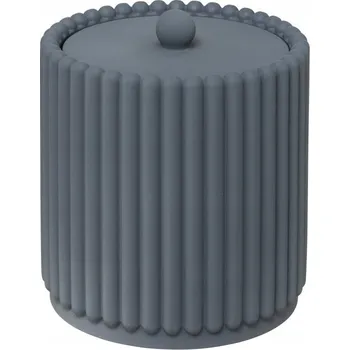 Dóza na potraviny KOUPELNOVÁ DÓZA NA VATOVÉ TAMPONY ŠEDÁ S PROUŽKY S VÍKEM 11 X 10 CM BONBON