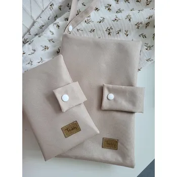 Obal na doklad Malá sada béžová (plenkovník + obal na očkovací průkaz)