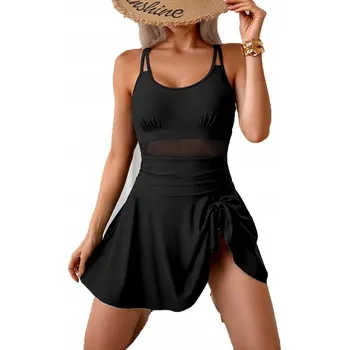 Dámské plavky JEDNODÍLNÉ PLAVKY ŠATY KALHOTKY ČERNÉ MODERNÍ M