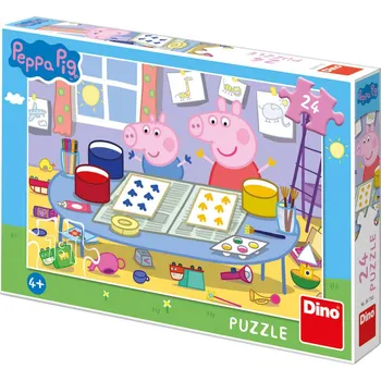 Dětské zboží DINO Puzzle Peppa Pig Výtvarník 24 dílků 26x18cm skládačka dn351783