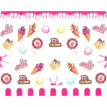 Přípravek na nehty Samolepky na Zdobení Nehtů Vodní Vzory Barevné Sladkosti BN-825