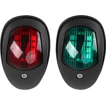 Vodní sport 2ks LED navigační světla pro lodě 12V 24V Vodotěsná poziční světla Červená Zelená Námořní lampy Příďová záďová světla černá