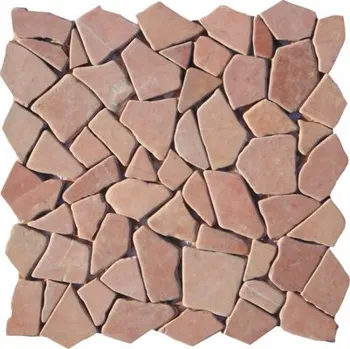 Obklad Kamenná mozaika, přírodní kámen v červené barvě