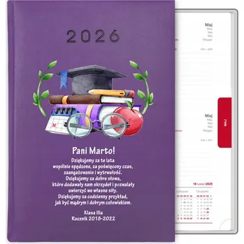 Kalendář Knihový kalendář 2026 A5 fialový