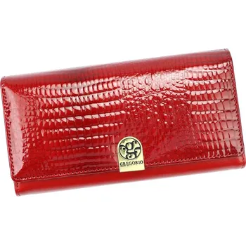 Peněženka Velká Dámská Peněženka Gregorio GL-102 v Červené Barvě z Přírodní a Ekologické Kůže
