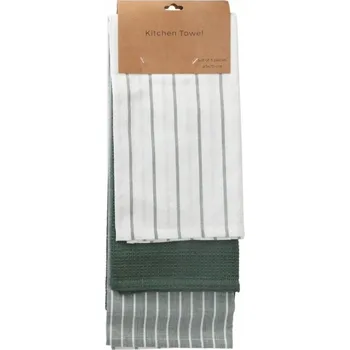 Utěrka KUCHYŇSKÉ UTĚRKY SADA BAVLNĚNÝCH UTĚREK 3 ks 70 x 45 cm ZELENÉ