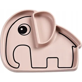 dětská jídelní sada Talířek Done By Deer růžový silikonový