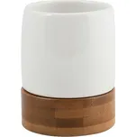MSV kelímek na zubní kartáčky TALLINN, bílý, keramika, dřevo