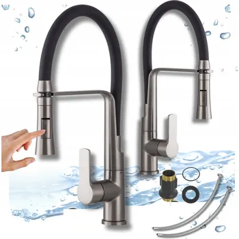 Vodovodní baterie Kuchyňská stojánková baterie apkomfort vega černá, šedá