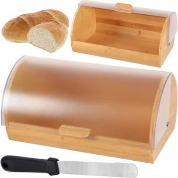 chlebník Jednodílný chlebník Brunbeste STYLOVÝ VELKÝ BAMBUSOVÝ CHLEBNÍK 39x30 cm béžové dřevo