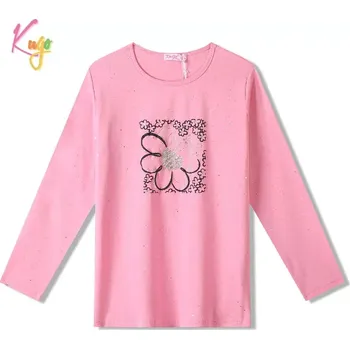 Dívčí oblečení Dívčí tričko dlouhý rukáv Kugo ST3525 tmavější růžové