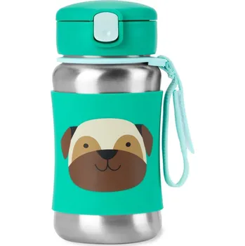 Hnízdečko pro miminko SKIP HOP Spark Style Láhev s brčkem na vodu nerez Mopslík 12m+