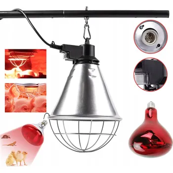 OBJÍMKA PRO INFRAČERVENOU ŽÁROVKU PRO OHŘEV ZVÍŘAT, UMĚLÁ KVOKNA, ZÁŘIVKA 250W