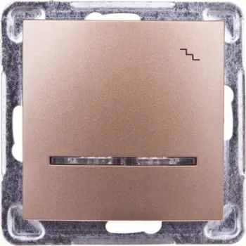 vypínač Jednopólový vypínač pod omítku Ospel zlatý ŁP-3YS/m/28