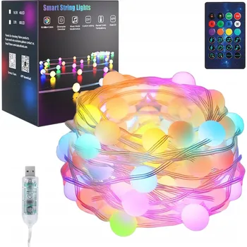 Vánoční dekorace VÁNOČNÍ OSVĚTLENÍ NA STROMEČEK 40 LED MULTIKOLOR VENKOVNÍ/VNITŘNÍ VÁNOČNÍ 5M GIRLANDA APP