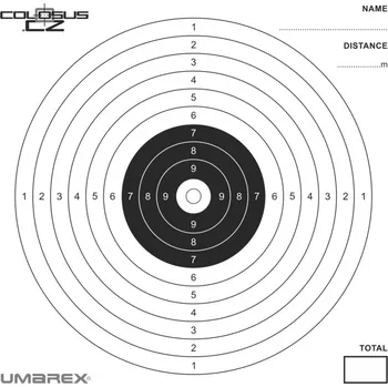 Terč na sportovní střelbu Terč 14 x 14 cm 100ks