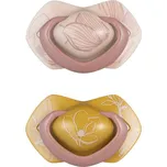 CANPOL BABIES Dudlík silikonový symetrický Light touch GOLD 18m+ 2ks růžový