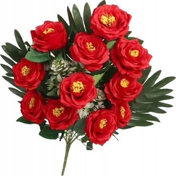 umělá květina RŮŽE V KYTICI UMĚLÉ KVĚTINY JAKO ŽIVÉ 55 CM VELKÁ KYTICE HUSTÁ