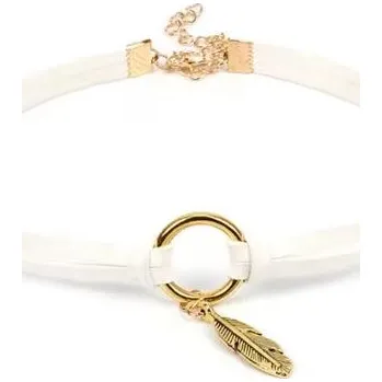 Náhrdelník Prosperk Náhrdelník choker s peříčkem Barva: Bílá