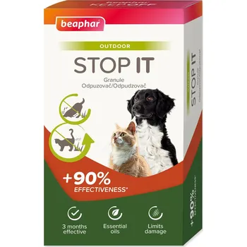 Odpuzovač zvířat Beaphar Granule STOP IT odpuzovač venkovní pro psy a kočky 2x200g
