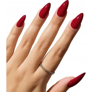 Umělé nehty Umělé nehty Tipy Červené Hluboká Červeň Deep Red Mandle 24 ks