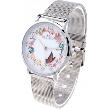 Hodinky Dámské stříbrné hodinky ocel Kurren elegantní klasika květiny 487