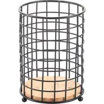 MSV stojan na příbory ELIE, matná černá, ocel, dřevo