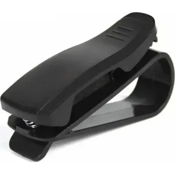 Sada dvou držáků na brýle karty vstupenky a pero do auta na sluneční clonu plastové černé klipy s pružinou praktické použití