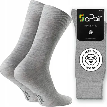 Ponožky Ponožky do obleku z merino vlny šedé, velikost 44-46