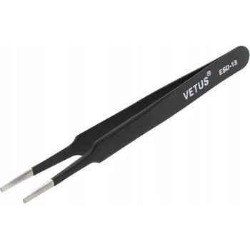 Péče o řasy a obočí Servisní pinzeta, precizní ESD, VETUS ESD-13, plochá hlava