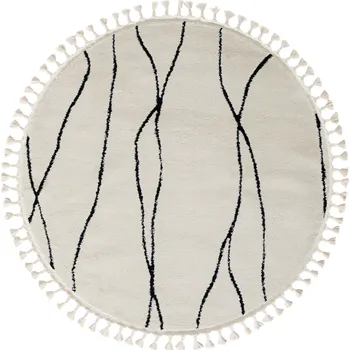 Koberec Kusový koberec Moroccan Serenity weiß kruh, 140x140 (průměr) kruh, černobílá, ložnice, My Flair - 1 rok na vrácení + DOPRAVA ZDARMA k Vám i zpět