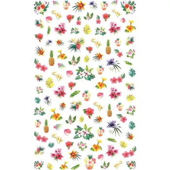 Samolepky na zdobení nehtů, tenké samolepicí vzory - květiny F420