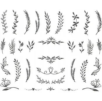 Přípravek na nehty Samolepky na nehty - vodolepky, černé listy STZ-811