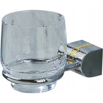 SKLENĚNÝ KELÍMEK / DRŽÁK NA KARTÁČKY NA ZUBY OCEL