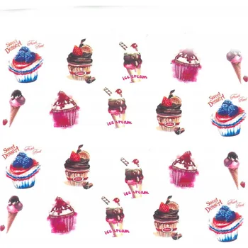 Samolepky na nehty - barevné vzory sladkostí BN-819