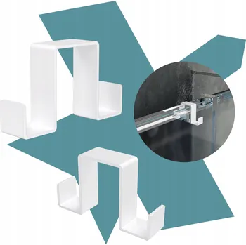 Věšák Dvojitý háček na sprchový kout HLINÍKOVÝ bílý oboustranný věšák