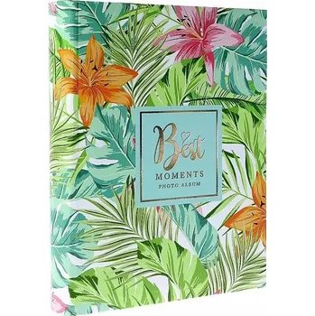 ALBUM NA FOTKY 10x15 PRO 200 FOTEK, ŠITÝ, S MÍSTEM PRO POPISKY, KVĚTINY