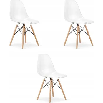 Jídelní židle Židle OSAKA transparentní / nohy přírodní x 3