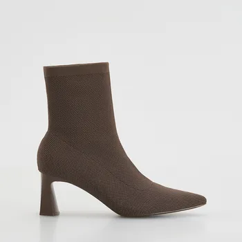 Dámská obuv Reserved - Boty na podpatku - kávová - 011FF-84X - 011FF-84X-39