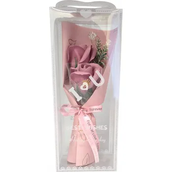 umělá květina STABILIZOVANÁ RŮŽE KYTICE RŮŽOVÁ RŮŽE V KRABIČCE DÁREK FLOWER BOX 24 CM