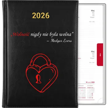 Kalendář Knižkový kalendář 2026 A5 černý