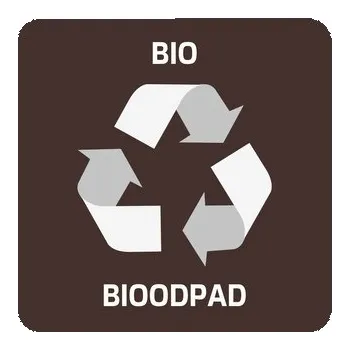 Podlahový mycí stroj Samolepka pro odpadkový koš pro tříděný odpad - BIO, hnědá, 17,5 x 17,5 cm