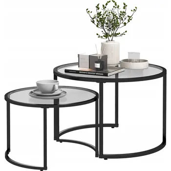 Konferenční stolek Stůl kulatý Homcom 70 x 70 x 47,5 cm černý