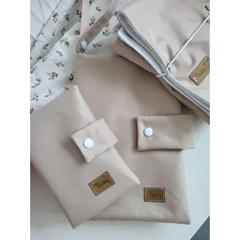 Obal na doklad Midi sada béžová - (plenkovník + obal na očkovací průkaz + přebalovací podložka)